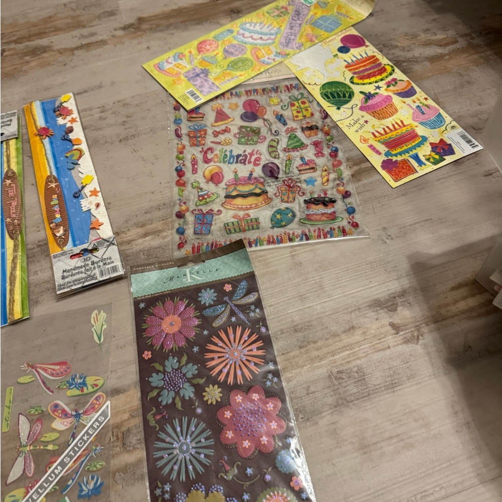 Colorful Scrapbook Paper and Stickers Set - Picture 11 of 15